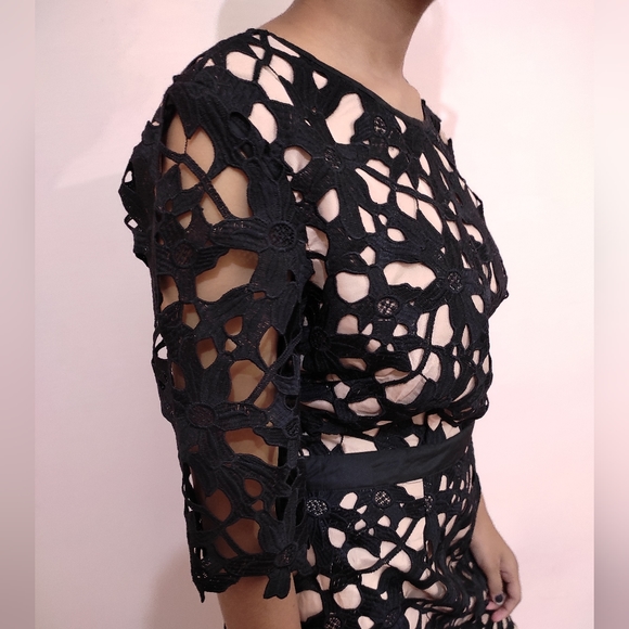 💜Vero moda black and beige lace sheath dress - Picture 5 of 10